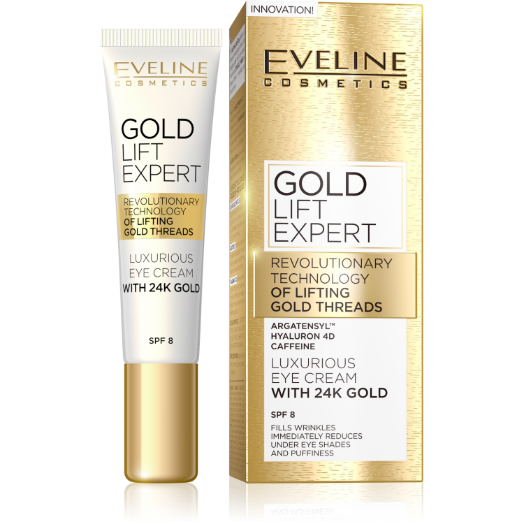 Eveline Gold Lift Expert Luksusowy Złoty Krem pod Oczy i na Powieki SPF8 15ml