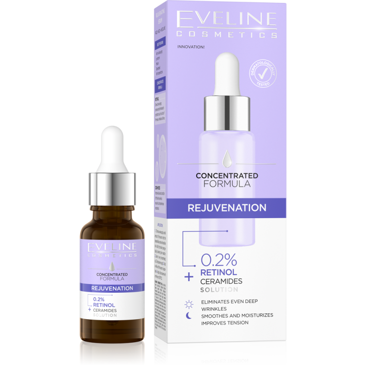 Eveline Concentrated Formula Odmładzające Serum z Retinolem i Ceramidami na Twarz Szyję i Dekolt 18ml