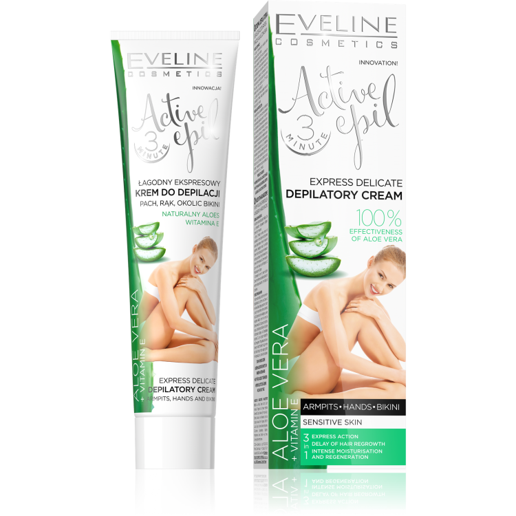 Eveline Active Epil Aktywny Delikatny Krem do Depilacji z Aloesem do Skóry Wrażliwej 125ml