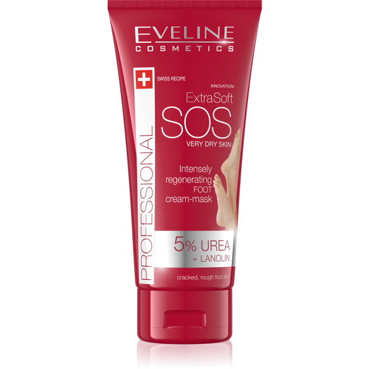 Eveline Extra Soft SOS 5% Mocznik Intensywnie Regenerujący Krem Maska do Stóp 100ml