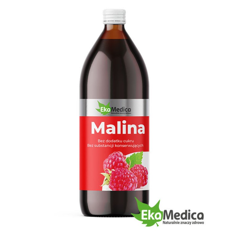 EkaMedica Naturalny 100% Sok z Owoców Malin 500ml