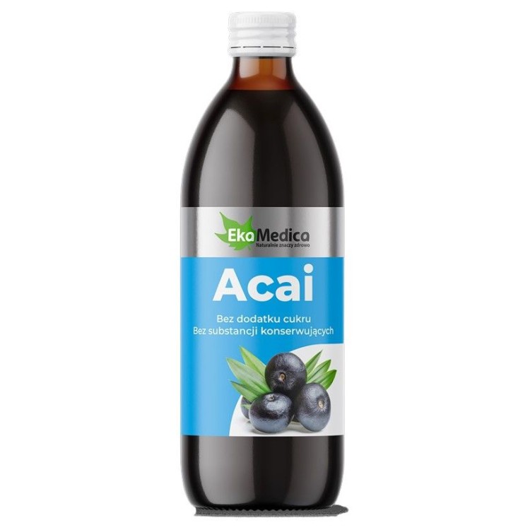 EkaMedica Naturalny 100% Sok z Jagód Acai 500ml