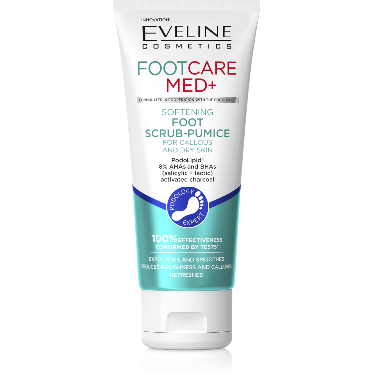 Eveline Foot Care Med+ Zmiękczający Peeling-Pumeks do Stóp na Zrogowaciały i Suchy Naskórek 100ml