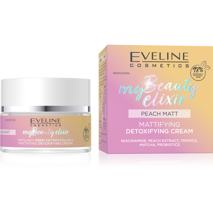 Eveline My Beauty Elixir Matujący Krem Detoksykujący z Ekstraktami z Brzoskwini 50ml