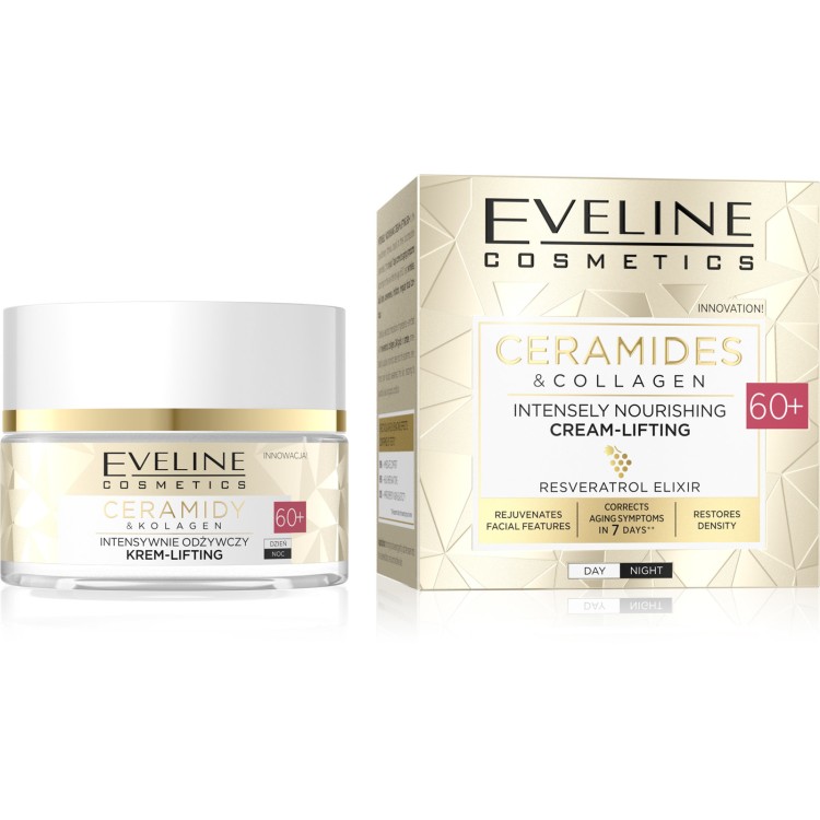 Eveline Ceramides & Collagen Intensywnie Odżywczy Krem Liftingujący 60+ 50ml