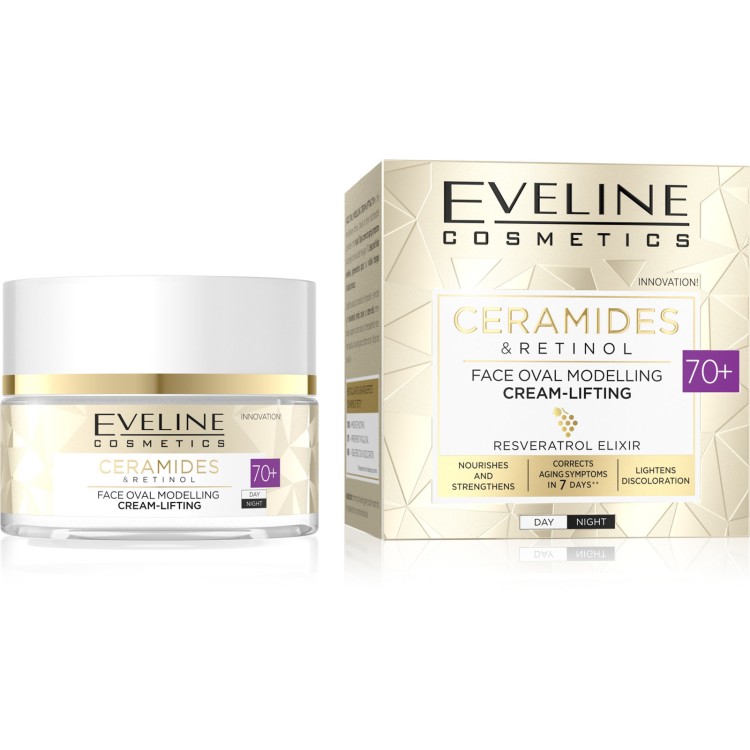 Eveline Ceramides & Retinol Modelujący Owal Twarzy Krem Liftingujący 70+ 50ml