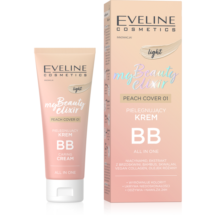 Eveline My Beauty Elixir Pielęgnujący Krem BB All In One Light Peach Cover Nr 1 30ml