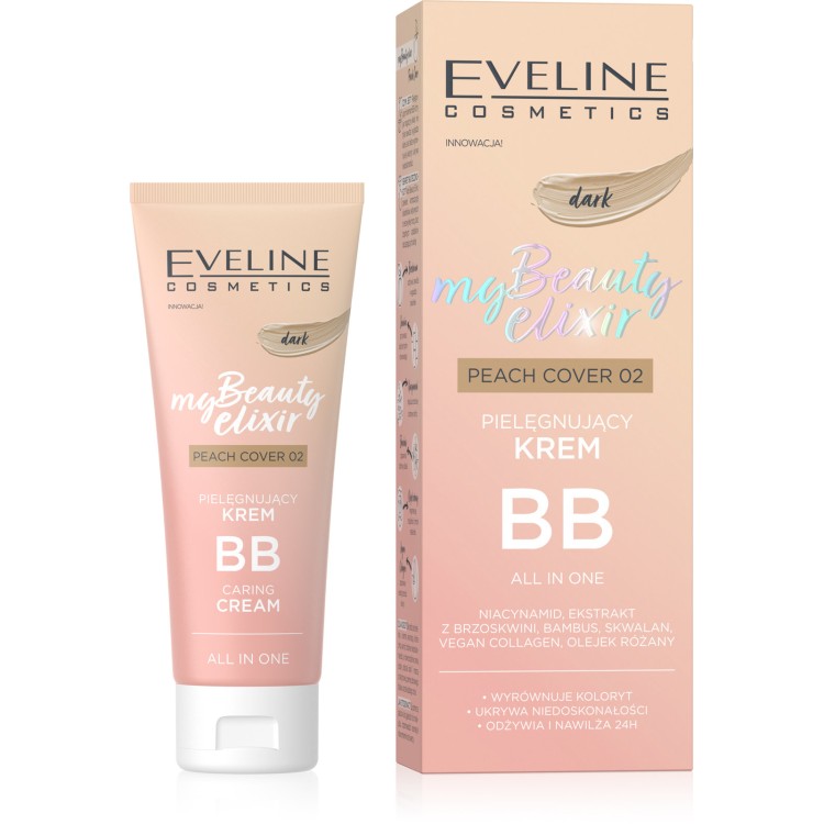 Eveline My Beauty Elixir Pielęgnujący Krem BB All In One Dark Peach Cover Nr 2 30ml