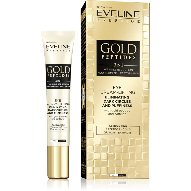 Eveline Gold Peptides 3w1 Krem-Lifting pod Oczy ze Złotym Peptydem i Kofeiną  20ml