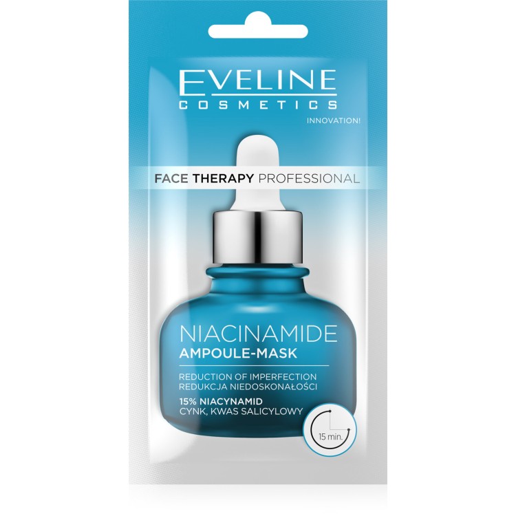 Eveline Face Therapy Professional Ampoule-Mask 15% Niacynamid Maska w Kremie dla Skóry Tłustej i Mieszanej 8ml