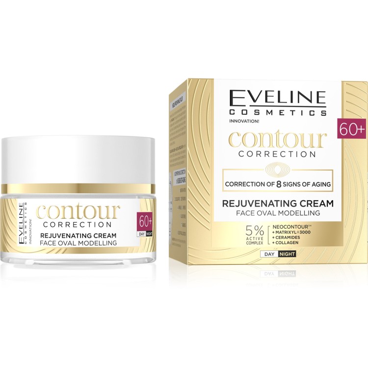 Eveline Contour Correction Krem Odmladzajacy Modelujący Owal Twarzy 60+ na Noc i na Dzień 50ml