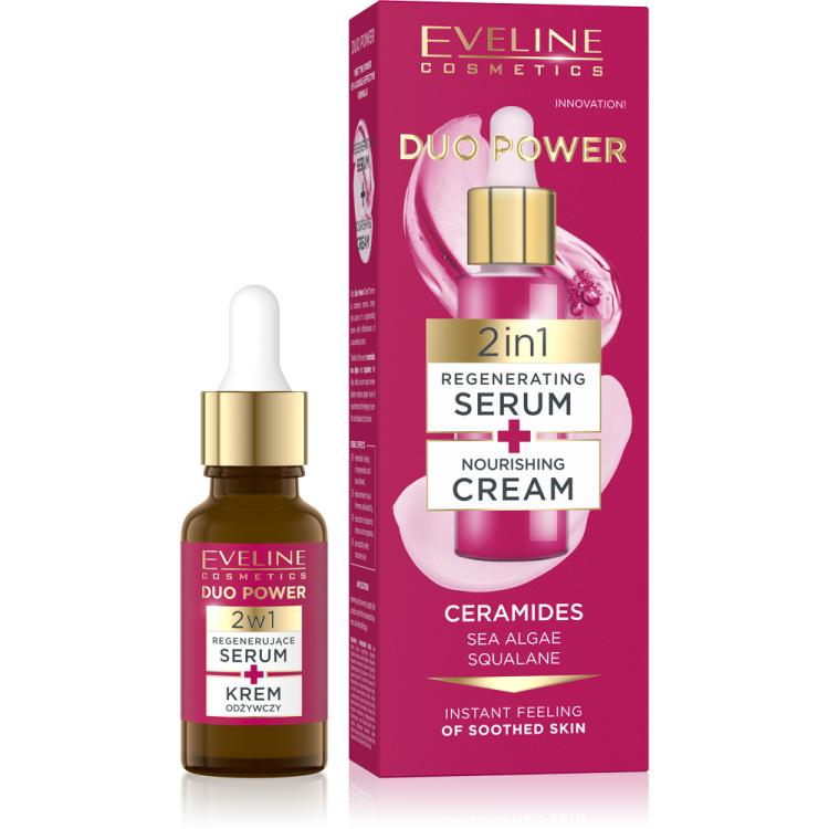 Eveline Duo Power 2w1 Regenerujące Serum i Krem Odżywczy 18ml