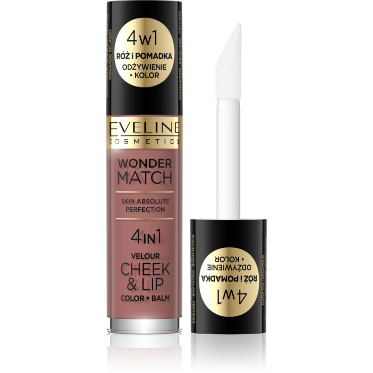 Eveline Wonder Match Cheek & Lip 4w1 Róż i Pomadka w Płynie Nr 5 4,5ml