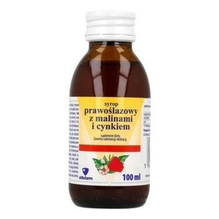 AFLOFARM SYROP PRAWOŚLAZOWY Z MALINAMI I CYNKIEM 100ML  EXP: 09.2024