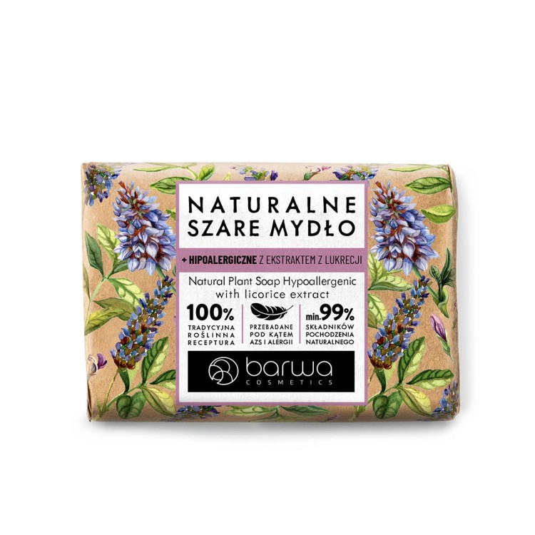 NATURALNE SZARE MYDŁO Z EKSTRAKTEM Z LUKRECJI 90 G