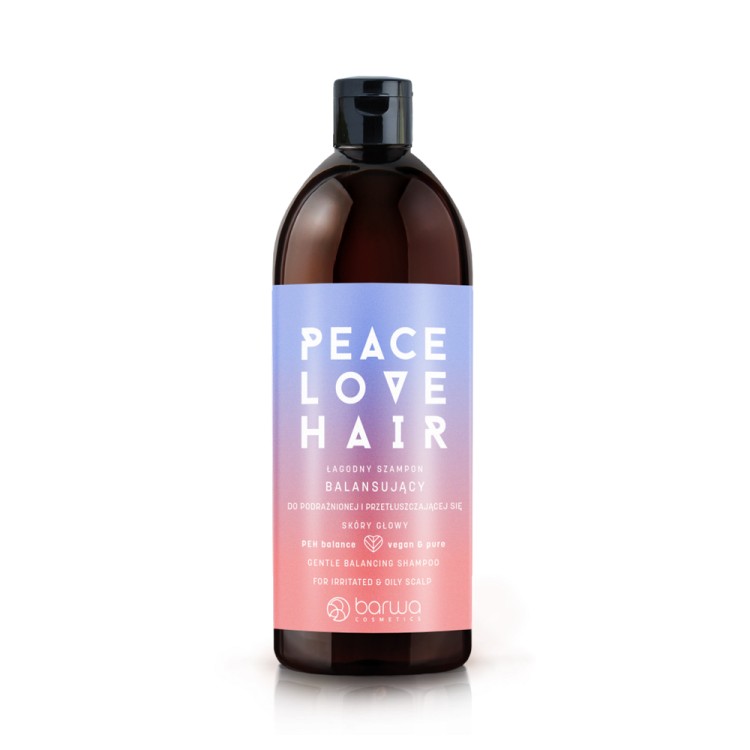 BARWA PEACE LOVE HAIR ŁAGODNY SZAMPON BALANSUJĄCY DO PODRAŻNIONEJ I PRZETŁUSZCZAJĄCEJ SIĘ SKÓRY GŁOWY 480ML