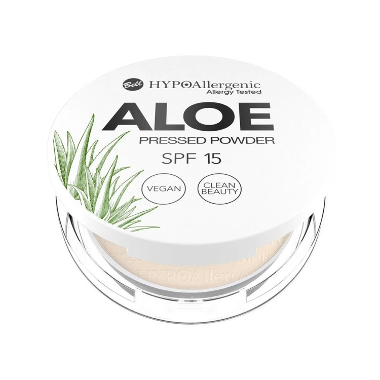 BELL HYPOAllergenic ALOE prasowany  puder matująco - ochronny z SPF15 02 VANILLA