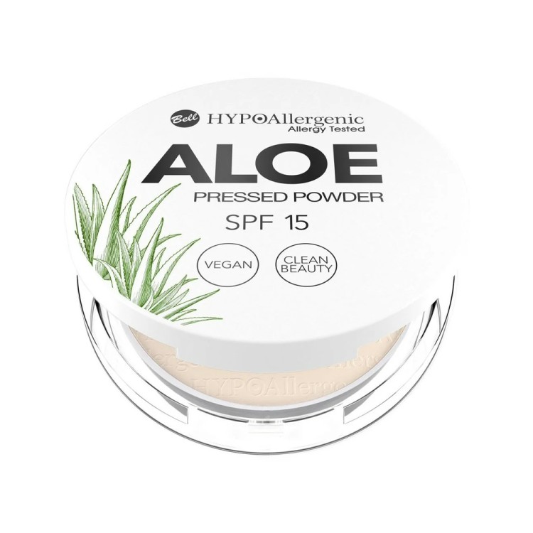 BELL HYPOAllergenic ALOE prasowany  puder matująco - ochronny z SPF15 04 HONEY