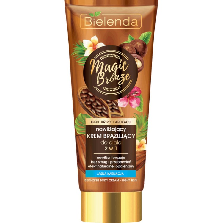 BIELENDA MAGIC BRONZE 2W1 NAWILŻAJĄCY KREM BRĄZUJĄCY DO CIAŁA JASNA  CERA 200ml