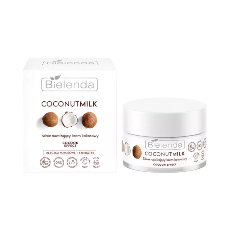 BIELENDA COCONUT MILK Silnie nawilżający krem kokosowy COCOON EFFECT, 50ml