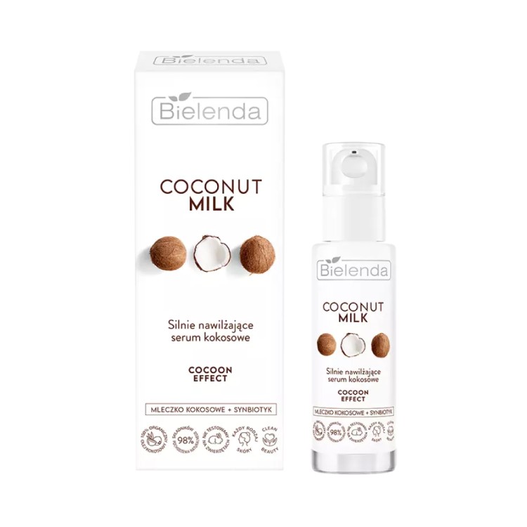 BIELENDA COCONUT MILK Silnie nawilżające serum kokosowe COCOON EFFECT, 30ml