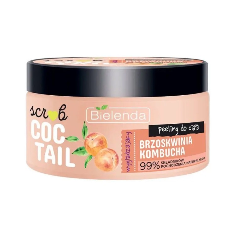 Bielenda  Coctail Scrub wygładzający peeling do ciała Brzoskwinia - Kombucha 350 g