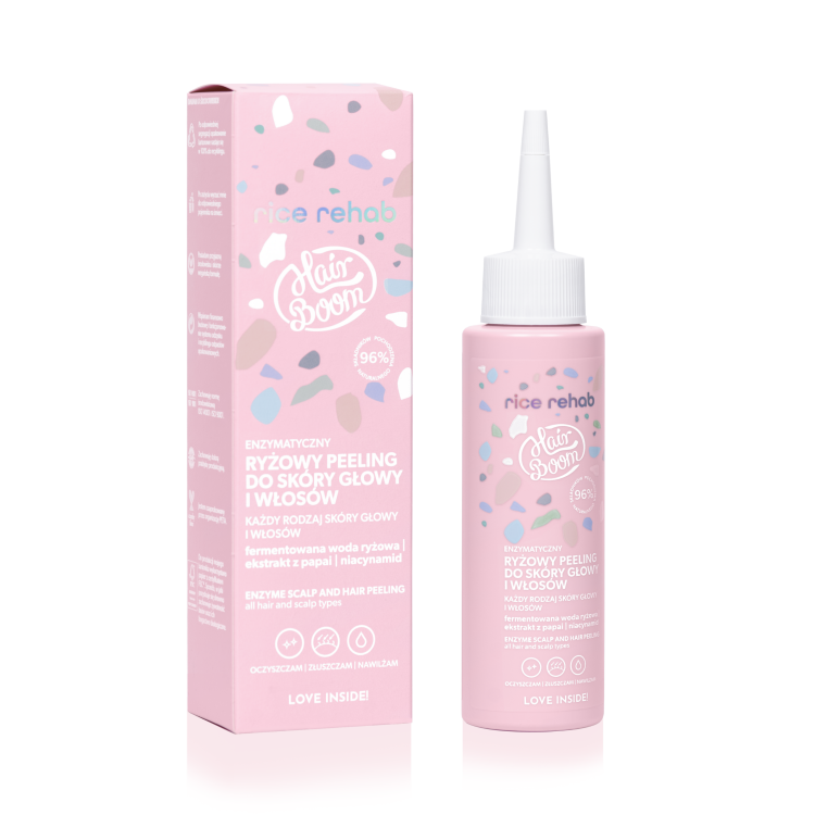 BIELENDA HairBoom Rice Rehab Enzymatyczny ryżowy peeling do skóry głowy i włosów 100ml