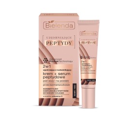 BIELENDA UJĘDRNIAJĄCE PEPTYDY  UJĘDRNIAJĄCO-ROZŚWIETLAJĄCY KREM PRZECIWZMARSZCZKOWY + SERUM PEPTYDOWE POD OCZY I NA POWIEKI 15ML