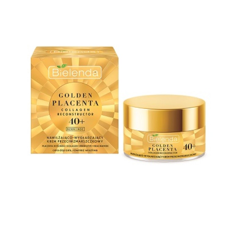 BIELENDA GOLDEN PLACENTA COLLAGEN RECONSTUCTOR 40+ nawilżająco-wygładzający przeciwzmarszczkowy krem do twarzy 50ml