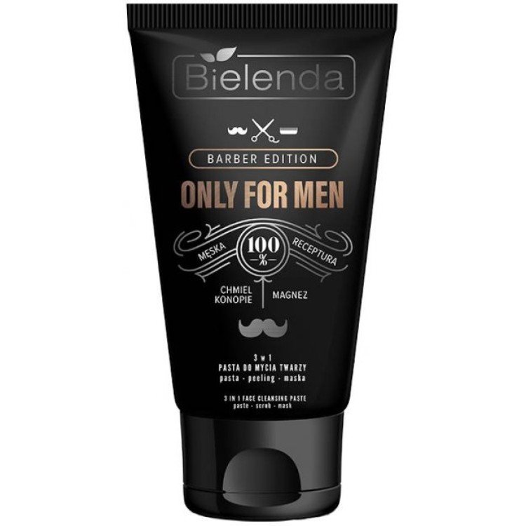 BIELENDA ONLY FOR MEN BARBER EDITION Pasta do mycia twarzy 3w1 150g EXP:09.2024