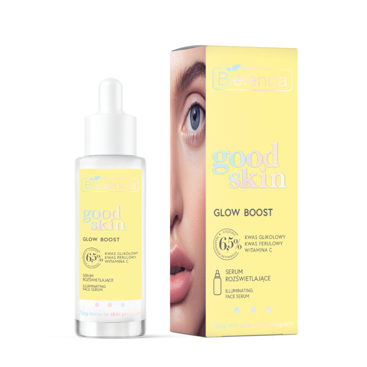 Bielenda Good Skin Glow Boost Rozświetlające Serum Z Kwasem Glikolowym Witamina C i Kwasem Ferulowym 30m EXP: 10.2024l