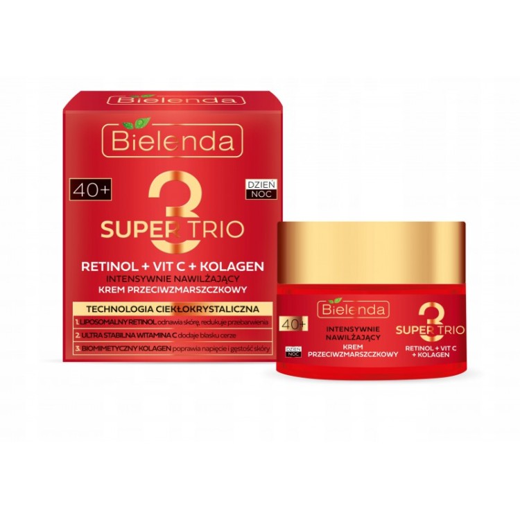 BIELENDA SUPER T TRIO RETINOL KOLAGEN VIT C KREM DO TWARZY 40+ 50ML