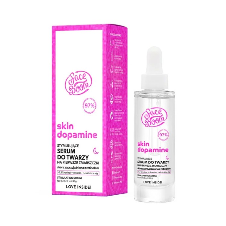 BIELENDA FACE BOOM SKIN DOPAMINE STYMULUJĄCE SERUM DO TWARZY 0.3 % RETINOL 30ml EXP: 09.2024