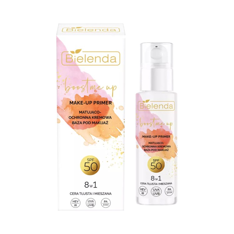 BIELENDA Boost Me Up matująco-ochronna kremowa baza pod makijaż  SPF50  PA++++ wysoka ochrona przeciwko UVB/UVA30 ml