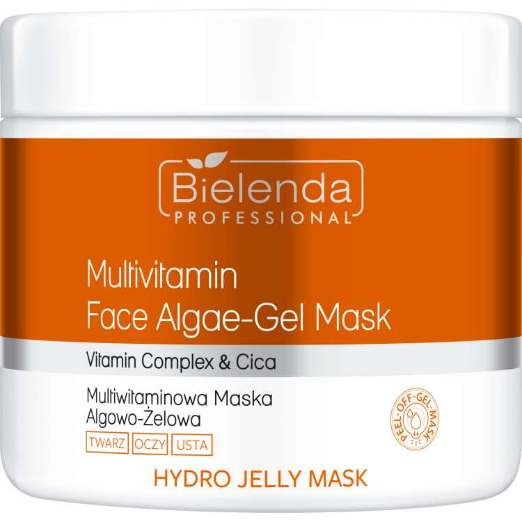 BIELENDA PROFESSIONAL HYDRO JELLY MASK MULTIVITAMINOWA ROZŚWIETLAJĄCA MASKA ALGOWO ŻELOWA DO TWARZY 190G