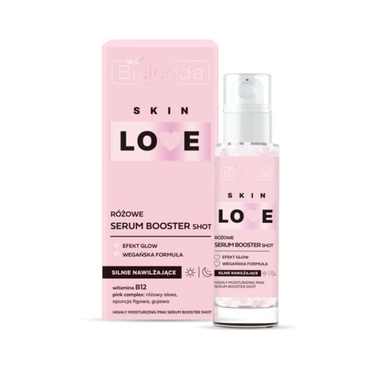 BIELENDA SKIN LOVE Silnie nawilżające RÓŻOWE SERUM BOOSTER SHOT 30ml