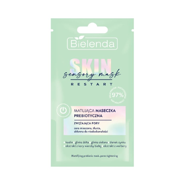 BIELENDA SKIN RESTART SENSORY MASK - matująca maseczka prebiotyczna, zwężająca pory 8g