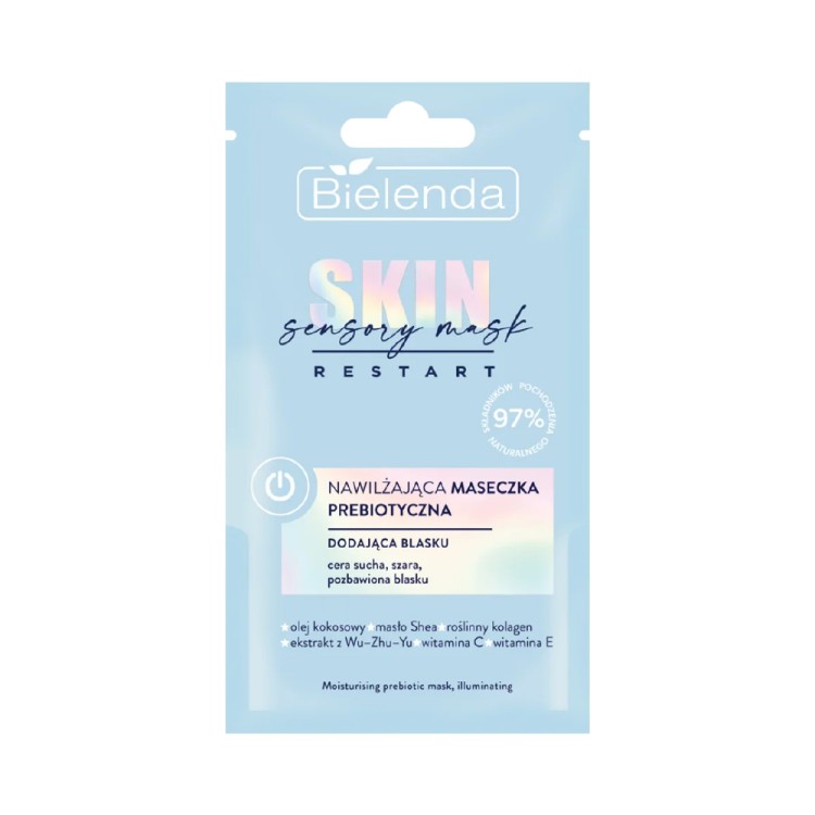 BIELENDA SKIN RESTART SENSORY MASK - nawilżająca maseczka prebiotyczna, dodająca blasku 8G