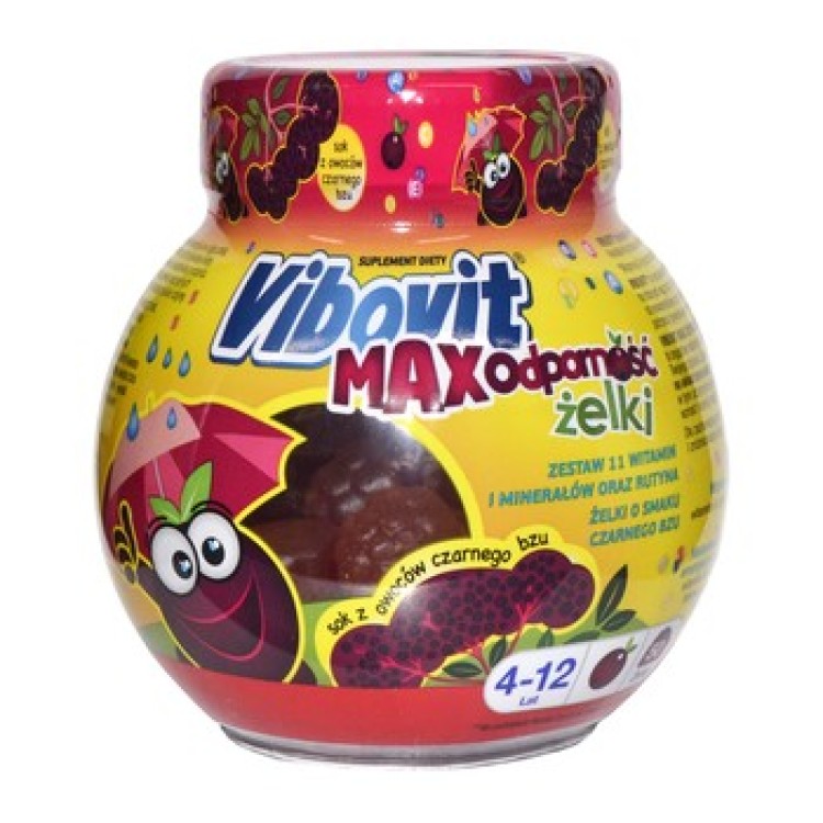 Vibovit Max Odporność, żelki, smak czarnego bzu, 50 szt. 225g