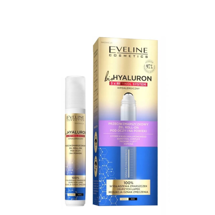 Eveline BioHyaluron Przeciwzmarszczkowy Żel Pod Oczy 3x Retinol System 15ml