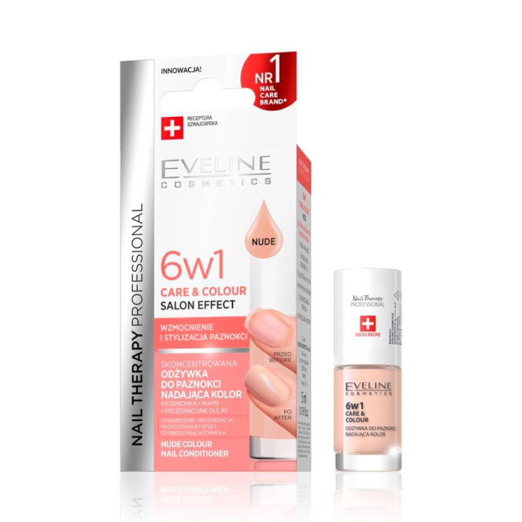 EVELINE NAIL THERAPY COLOR ODŻYWKA DO PAZNOKCI 6W1 NUDE 5ml