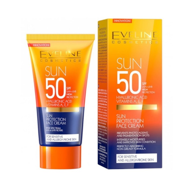 EVELINE SUN KREM Z FILTREM SPF50 wysoka ochrona przeciwko UVB/UVA 50ML