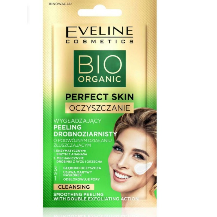 EVELINE PERFECT SKIN Wygładzający drobnoziarnisty peeling do twarzy 8 ml