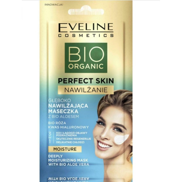 EVELINE PERFECT SKIN Intensywnie nawilżająca maska z bioaloesem 8ML