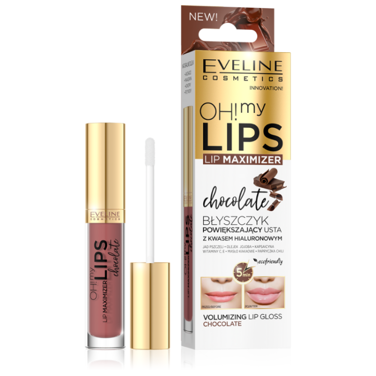 EVELINE OH! MY LIPS Lip gloss with chili, chocolate scent 4.5ml