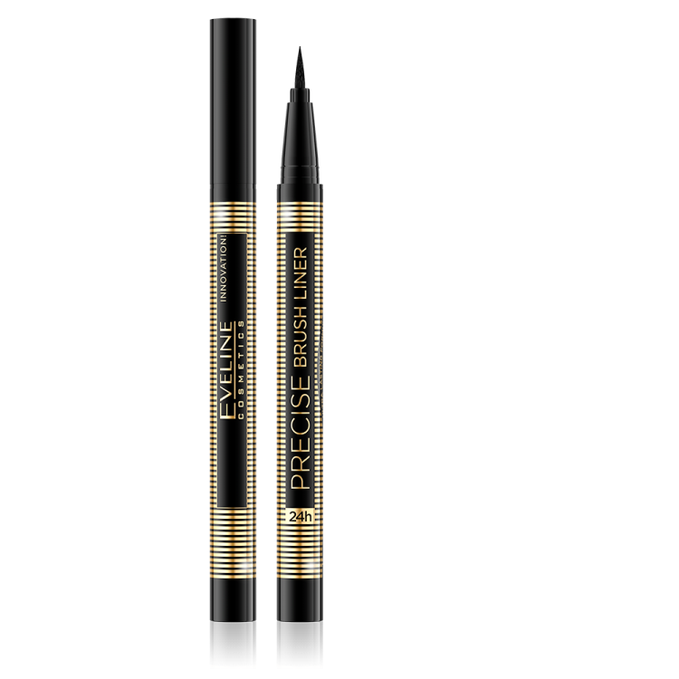 EVELINE PRECISE BRUSH LINER Eyeliner z pędzelkiem DEEP BLACK 1szt