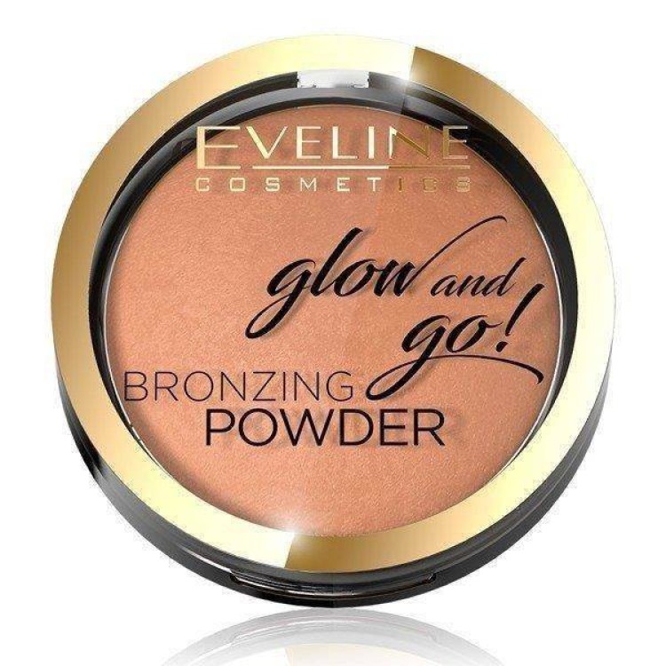 EVELINE GLOW AND GO  Wypiekany puder brązujący  Nr. 02 JAMAICA BAY