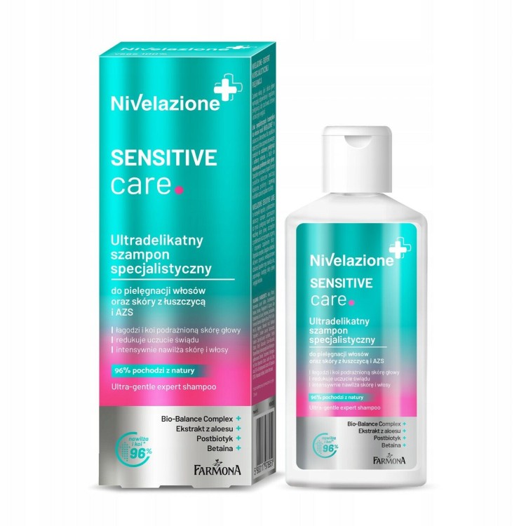 Nivelazione SENSITIVE care Ultradelikatny szampon specjalistyczny do pielęgnacji włosów oraz skóry z łuszczycą i AZS 100ml