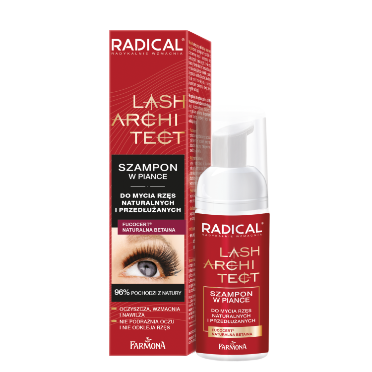 FARMONA RADICAL LASH ARCHITECT Szampon w piance do mycia rzęs naturalnych i przedłużanych 50ml