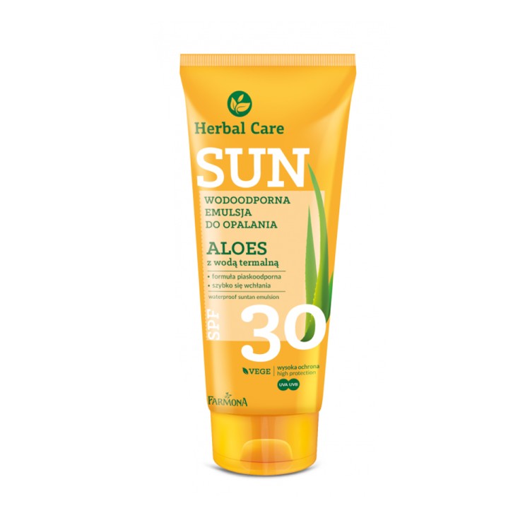 FARMONA Herbal Care Sun SPF 30 Roślinna wodoodporna emulsja do opalania ALOES z wodą termalną 150ml